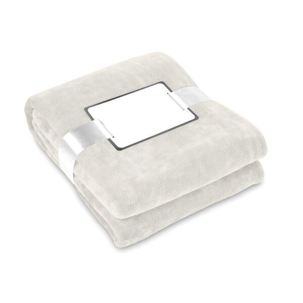 GiftRetail MO9088 - DAVOS Luxurious Flannel Fleece Blanket with Ribbon Wrap