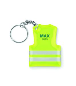 GiftRetail MO9199 - VISIBLE RING Key ring with reflecting vest Neon Yellow