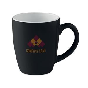 GiftRetail MO9242 - COLOUR TRENT Ceramic coloured mug 290 ml Black