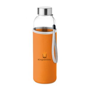 GiftRetail MO9358 - La bottiglia di vetro UTAH GLASS 500 ml Arancio