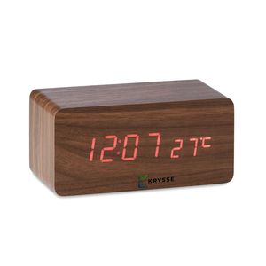 GiftRetail MO9456 - BUENOS AIRES CHARGER Weather station with charger Wood