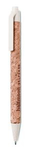 GiftRetail MO9480 - MONTADO Cork/ Wheat Straw/ABS ball pen Beige
