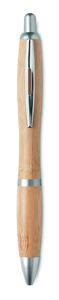 GiftRetail MO9485 - RIO BAMBOO Penna a sfera in ABS e bamboo matt silver