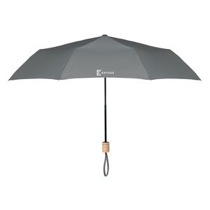 GiftRetail MO9604 - TRALEE 21 inch RPET foldable umbrella Grey