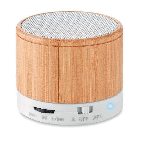 GiftRetail MO9608 - ROUND BAMBOO Altavoz inalámbrico de bambú