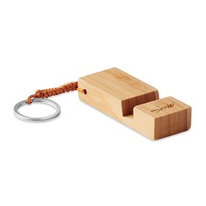 GiftRetail MO9743 - TRINEU Porte-clés support smartphone Wood