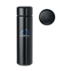 GiftRetail MO9796 - POLE Bottle with touch thermometer Black