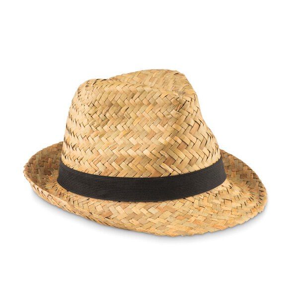 GiftRetail MO9844 - MONTEVIDEO Elegant Natural Straw Hat with Detachable Band