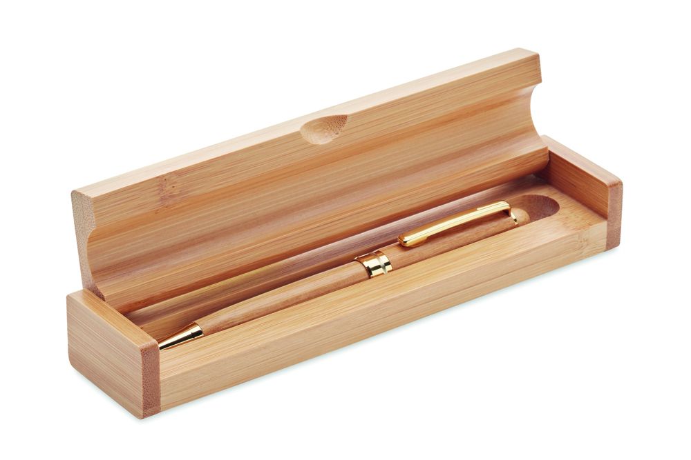 GiftRetail MO9912 - ETNA Bamboo twist ball pen in box