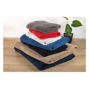 GiftRetail MO9932 - PERRY Towel organic cotton 140x70cm Black