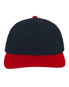 Pacific Headwear 104C - Trucker Snapback Hat Navy/Red/Navy