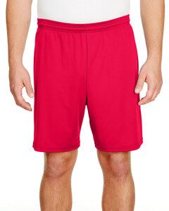 A4 N5244 - Adult 7" Inseam Cooling Performance Shorts Scarlet
