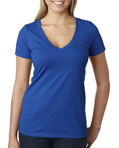 Next Level Apparel 6640 - Ladies CVC Deep V-Neck T-Shirt Azul royal