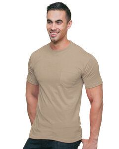 Bayside BA3015 - Unisex Union-Made 6.1 oz.Cotton Pocket T-Shirt Sand