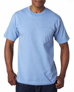 Bayside BA7100 - Adult 6.1 oz., 100% Cotton Pocket T-Shirt Carolina del Azul