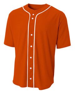 A4 NB4184 - Youth Short Sleeve Full Button Baseball Jersey Athletic Orange