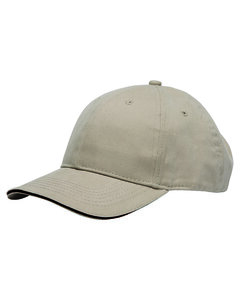 Bayside BA3621 - 100% Brushed Cotton Twill Structured Sandwich Cap Tan/Black