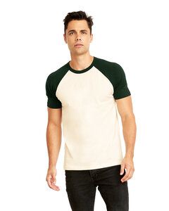 Next Level Apparel N3650 - Unisex Raglan Short-Sleeve T-Shirt Frst Grn/Naturl