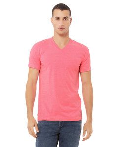 Bella+Canvas 3005CVC - Unisex CVC Jersey V-Neck T-Shirt Rosa fluor