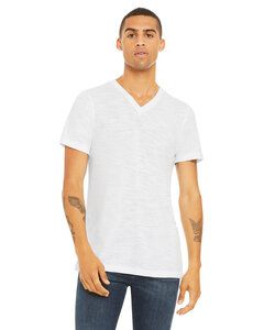 Bella+Canvas 3655C - Unisex Textured Jersey V-Neck T-Shirt White Slub
