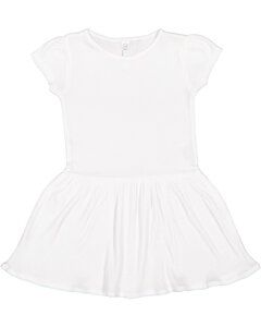 Rabbit Skins 5323 - Toddler Baby Rib Dress Blanco