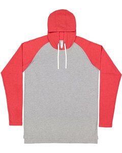 LAT 6917 - Men's Hooded Raglan Long Sleeve Fine Jersey T-Shirt Vn Hth/Vn Rd/W