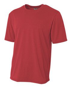 A4 NB3381 - Youth Topflight Heather Performance T-Shirt Scarlet