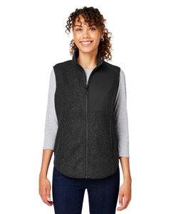 North End NE714W - Ladies Aura Sweater Fleece Vest Black/Black
