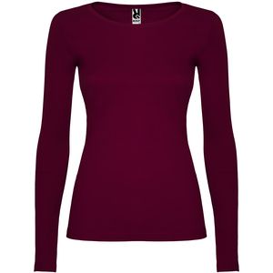 Roly CA1218 - EXTREME WOMAN Semi fitted long-sleeve t-shirt with fine trimmed neck Garnet