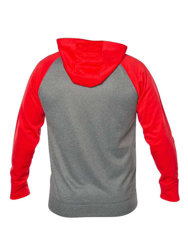 Blank Activewear ML444 - Adult Full Zip Hoodie Mock Neck, Raglan Sleeve, Knit, 100% Polyester PK Fleece.