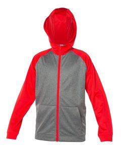 Blank Activewear Y444 - Youth Hoodie Full Zip, Raglan Sleeve, Knit, 100% Polyester PK Fleece