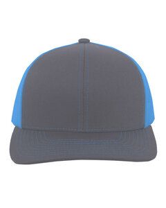 Pacific Headwear 104C - Trucker Snapback Hat Graphite/N Blue