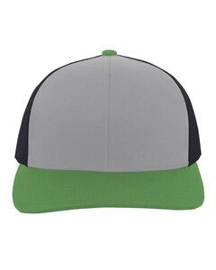 Pacific Headwear 104C - Trucker Snapback Hat Hth Gry/L C/Gr