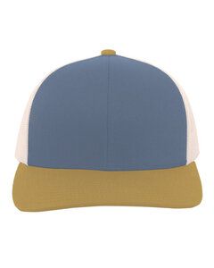 Pacific Headwear 104C - Trucker Snapback Hat Oc Bl/Bg/Am Gd