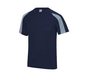 Just Cool JC003 - Contrast sports t-shirt Oxford Navy/ Sky Blue
