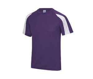 Just Cool JC003 - Contrast sports t-shirt Purple / Arctic White