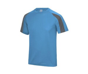 Just Cool JC003 - Contrast sports t-shirt Sapphire Blue/ Charcoal