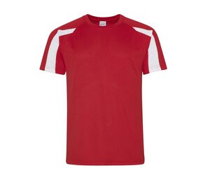 JUST COOL JC003 - Tee-shirt de sport contrasté Fire Red/ Arctic White