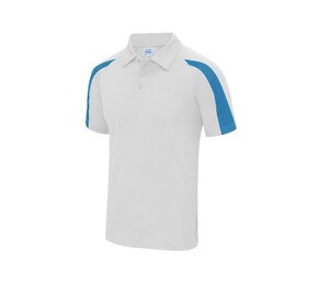 JUST COOL JC043 - CONTRAST COOL POLO Arctic White / Sapphire Blue