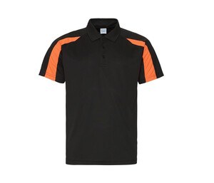 Just Cool JC043 - Contrast sports polo shirt Jet Black / Electric Orange