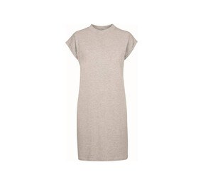 BUILD YOUR BRAND BY101 - Robe manches retroussées Heather Grey