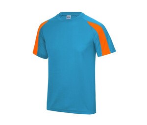 Just Cool JC003 - Contrast sports t-shirt Sapphire Blue/ Electric Orange