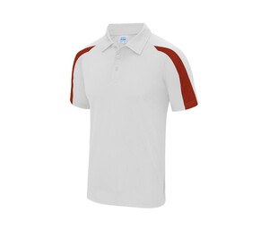 Just Cool JC043 - Contrast sports polo shirt Arctic White / Fire Red