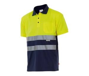 VELILLA VL173 - TWO-TONE SHORT-SLEEVED HIGH-VISIBILITY POLO SHIRT Fluo Yellow / Green