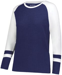 Augusta Sportswear 2917 - Ladies Fanatic 2.0 Long Sleeve Tee Navy/White