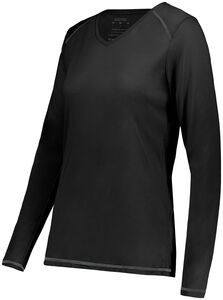 Augusta Sportswear 6847 - Ladies Super Soft Spun Poly Long Sleeve Tee Negro