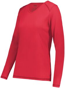 Augusta Sportswear 6847 - Ladies Super Soft Spun Poly Long Sleeve Tee Scarlet