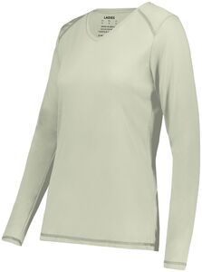 Augusta Sportswear 6847 - Ladies Super Soft Spun Poly Long Sleeve Tee Oyster