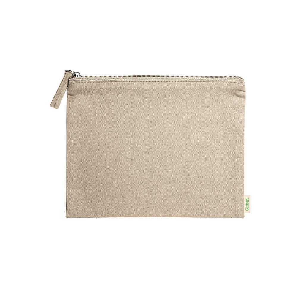 EgotierPro NE7536 - DELPHIS 100% organic cotton toilet bag with matching puller