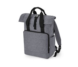 Bagbase BG118L - RECYCLED TWIN HANDLE ROLL-TOP LAPTOP BACKPACK Grey Marl
